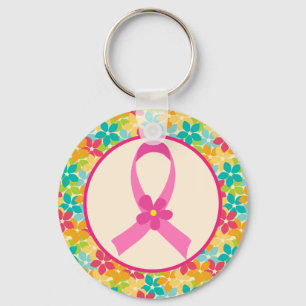 Breast Cancer Pink Ribbon Awareness Gift Keychain