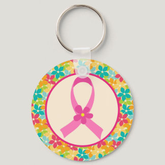 Breast Cancer Pink Ribbon Awareness Gift Keychain