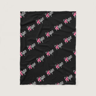Breast Cancer Pink Ribbon Awareness HOPE Fleece Blanket