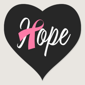 Breast Cancer Pink Ribbon Awareness HOPE Heart Sticker