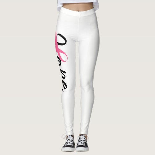 Breast Cancer Pink Ribbon Awareness HOPE Leggings