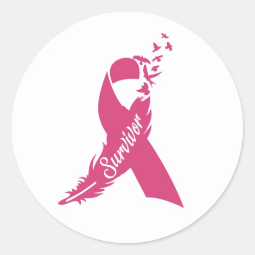 Breast Cancer Pink Ribbon Awareness Stickers