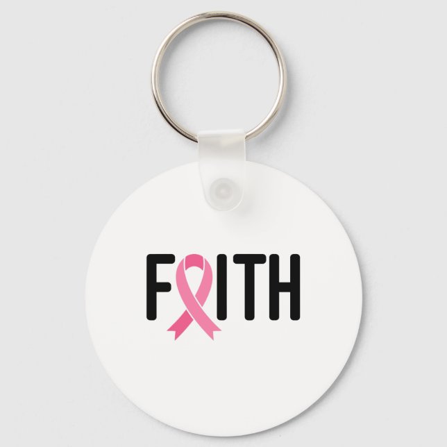 Breast Cancer Pink Ribbon Breast Cancer Women Warr Keychain (Front)