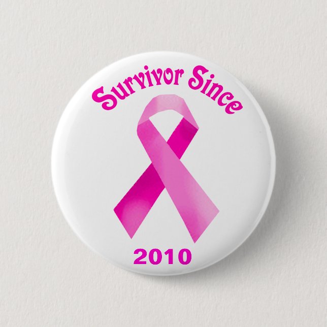 Breast Cancer Pink Ribbon Button (Front)