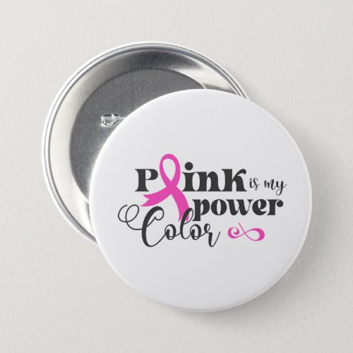 Breast Cancer Pink Ribbon Button Pin