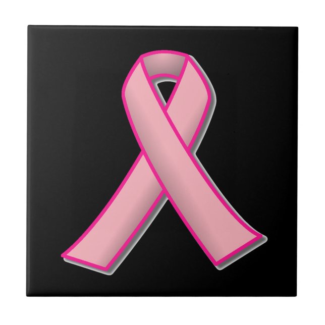 Breast Cancer Pink Ribbon Ceramic Tile (Front)