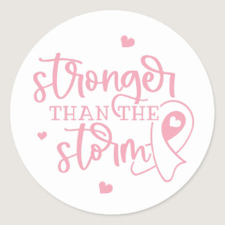 Breast Cancer Pink Ribbon Classic Round Sticker