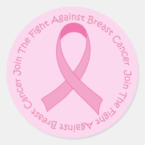 Breast Cancer Pink Ribbon Classic Round Sticker