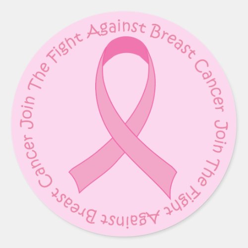 Breast Cancer Pink Ribbon Classic Round Sticker