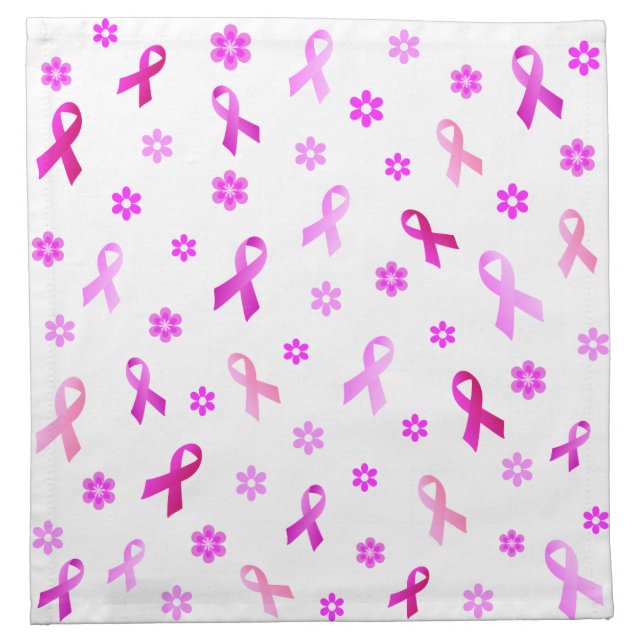 Breast Cancer Pink Ribbon Cloth Napkin (Front)