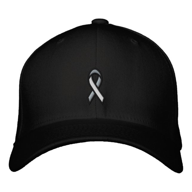 Breast Cancer Pink Ribbon Embroidered Baseball Hat (Front)