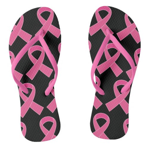 Breast Cancer Pink Ribbon Flip Flops Sandals