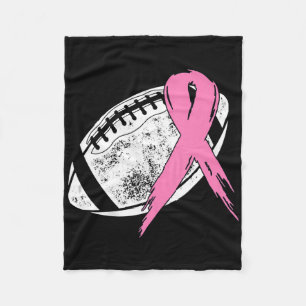 Breast Cancer Pink Ribbon Footll Awareness Costume Fleece Blanket