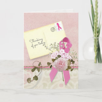 Breast Cancer Pink Ribbon for Thinking of You Card