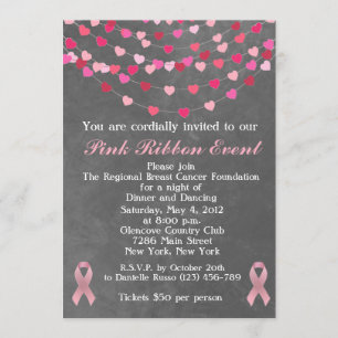 Breast Cancer Pink Ribbon Fundraiser Invitation