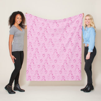 Breast Cancer, Pink Ribbon, Gift Fleece Blanket