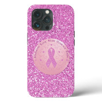 Breast Cancer Pink Ribbon Glitter  iPhone 13 Pro Case