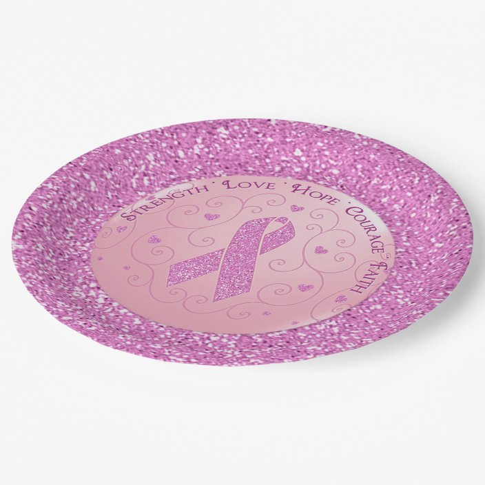 breast-cancer-pink-ribbon-glitter-paper-plates-zazzle