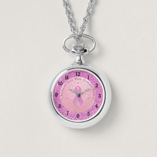 Breast Cancer Pink Ribbon Glitter   Watch