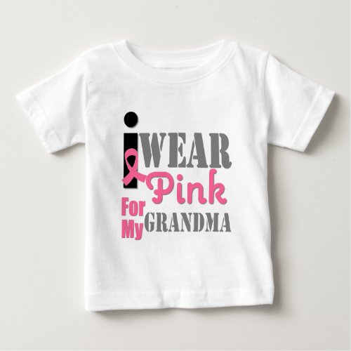 BREAST CANCER PINK RIBBON Grandma Baby T_Shirt