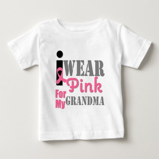 BREAST CANCER PINK RIBBON Grandma Baby T-Shirt (Front)