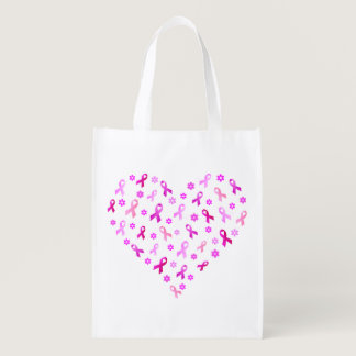 Breast Cancer Pink Ribbon Grocery Bag