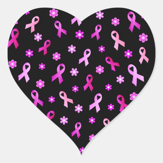 Breast Cancer Pink Ribbon Heart Sticker Zazzle