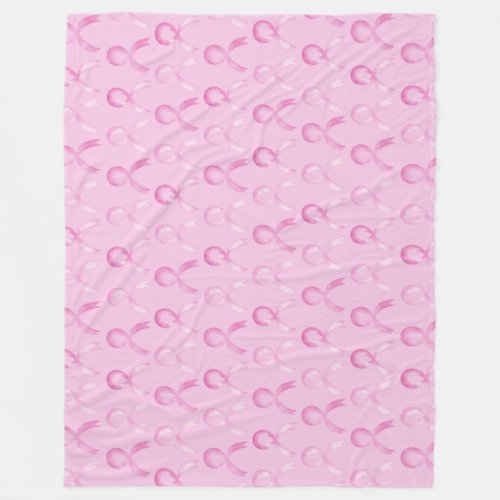 Breast Cancer Pink Ribbon Horizontal breastcancer Fleece Blanket