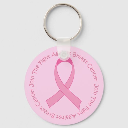 Breast Cancer Pink Ribbon Keychain