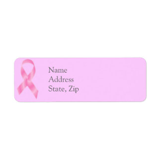 Breast Cancer Pink Ribbon labels