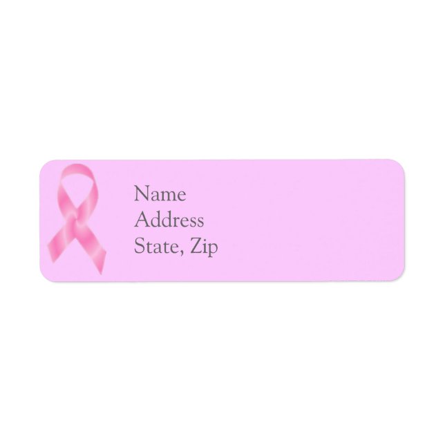 Breast Cancer Pink Ribbon labels (Front)