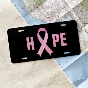 Breast Cancer Pink Ribbon License Plate