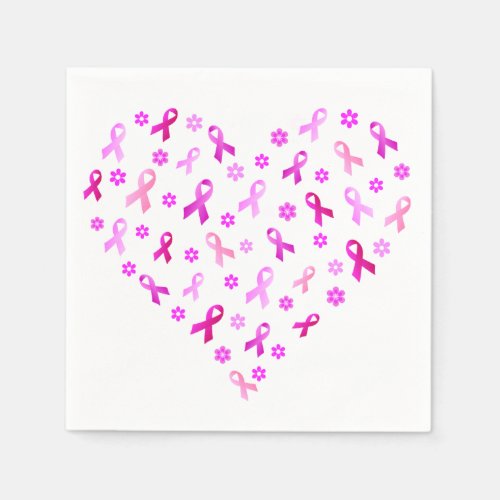 Breast Cancer Pink Ribbon Napkins