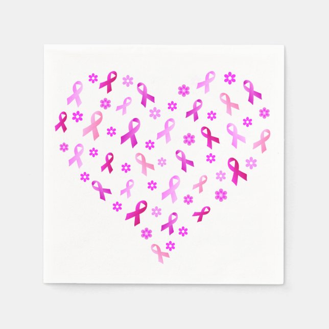 Breast Cancer Pink Ribbon Napkins (Front)