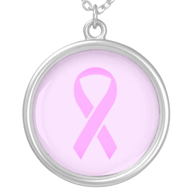 Breast Cancer Pink Ribbon Necklace (Front)