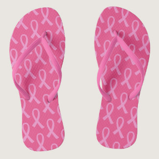Breast Cancer Pink Ribbon Pattern Flip Flops
