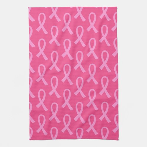 Breast Cancer Pink Ribbon Pattern Kitchen Towel