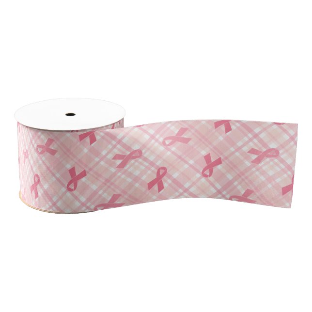 Breast Cancer Pink Ribbon Plaid Pattern (Spool)
