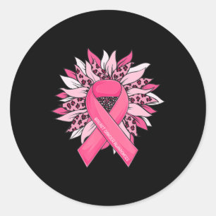 Breast Cancer Pink Ribbon Sunflower Breast Cancer Classic Round Sticker