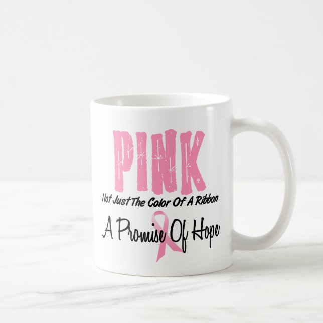 Breast Cancer Pink Ribbon Symbol of Hope Coffee Mug (Right)