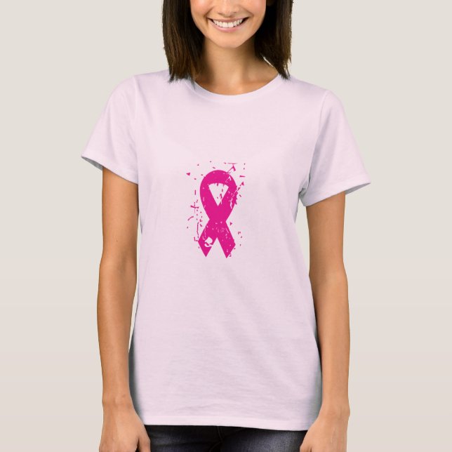 Breast Cancer Pink Ribbon T-shirt (Front)
