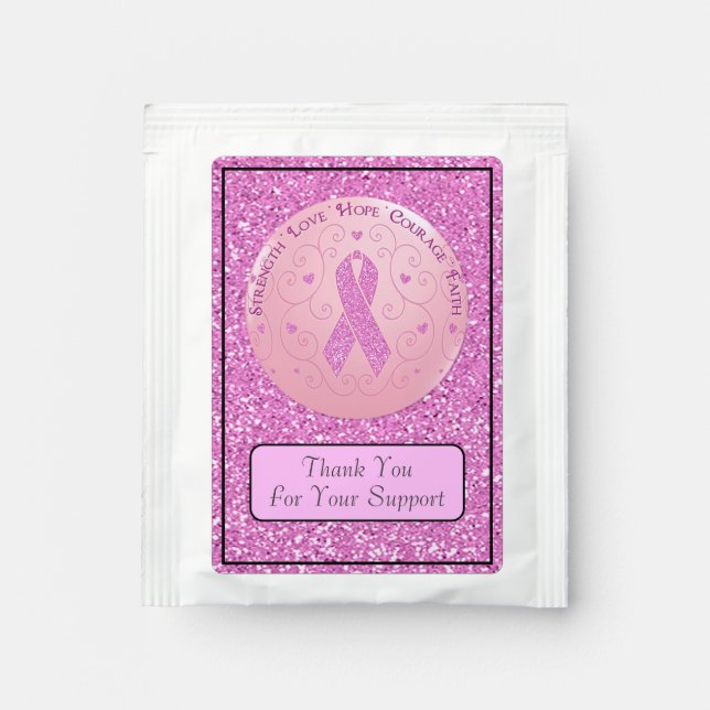 Breast Cancer Pink Ribbon  Tea Bag Drink Mix (Front)