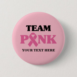 Breast Cancer Pink Ribbon Team Button