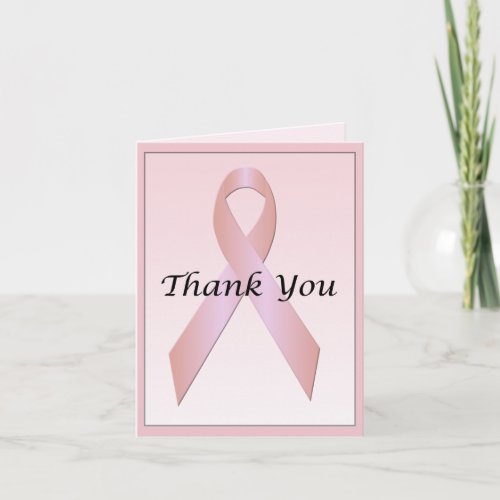 Breast Cancer Pink Ribbon Thank You Card