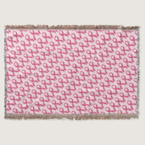 Breast Cancer Pink Ribbon Throw Blanket