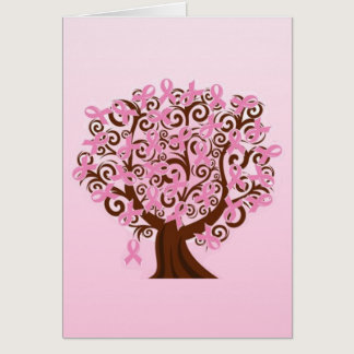 Breast Cancer Pink Ribbon Tree card