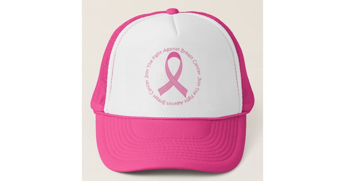 Breast Cancer Pink Ribbon Trucker Hat | Zazzle