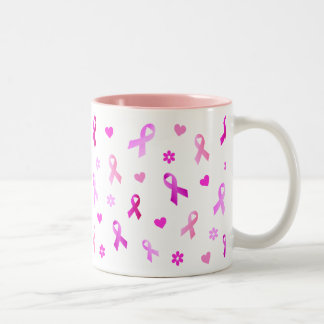 Breast Cancer Pink Ribbon Two-Tone Coffee Mug