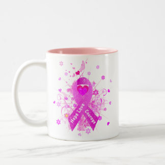 Breast Cancer Pink Ribbon Two-Tone Coffee Mug