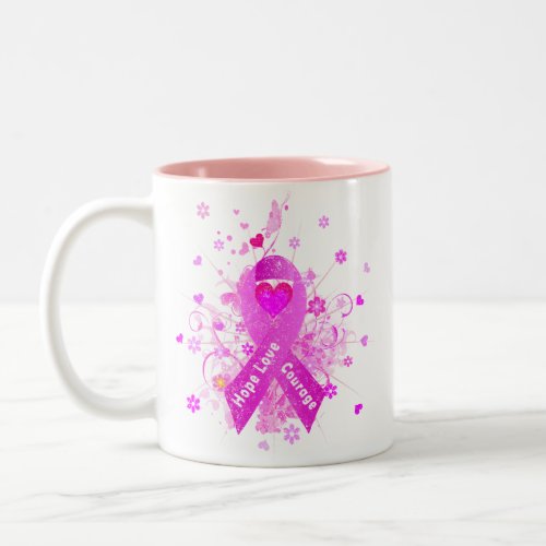 Breast Cancer Pink Ribbon Two_Tone Coffee Mug